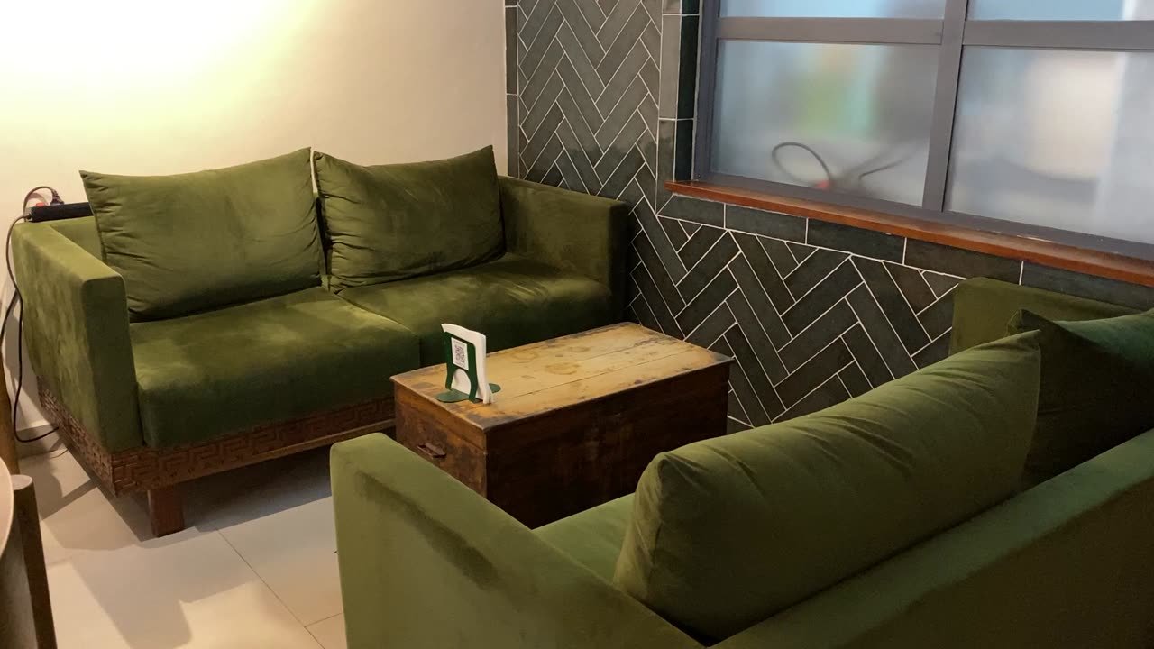Green sofas lounge