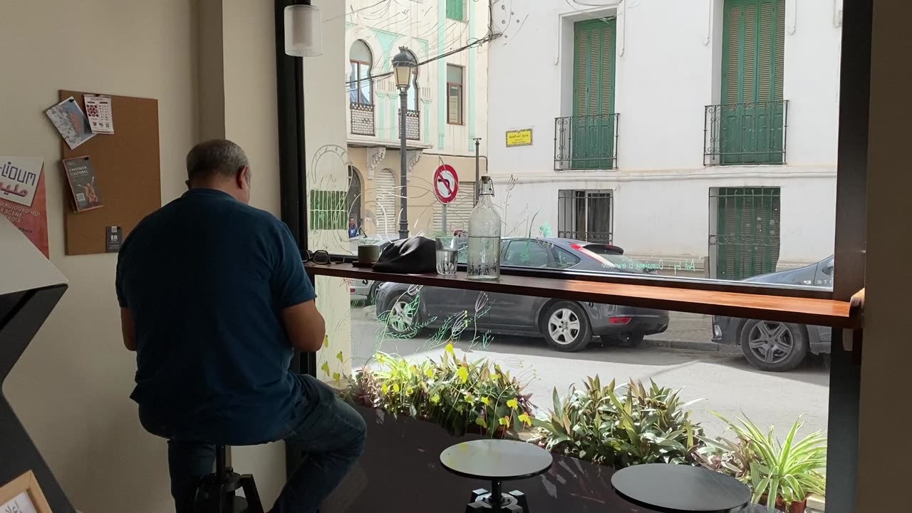 Window seat facing the street